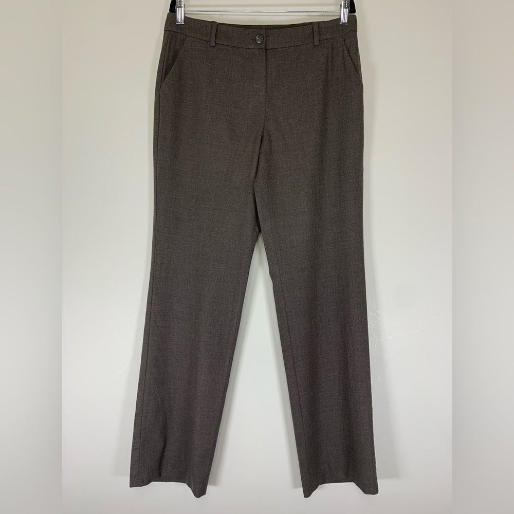 Rena Lange Brown Virgin Wool Straight Leg Trousers - Size 12